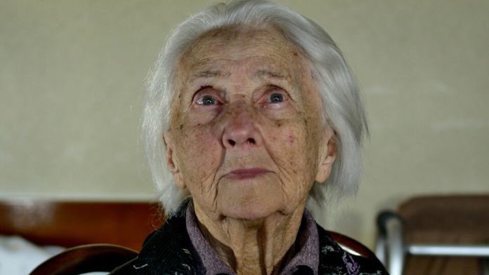 Portrait,Of,A,Hundred,Years,Old,Woman,,Centenarian,,Close,Up